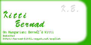 kitti bernad business card